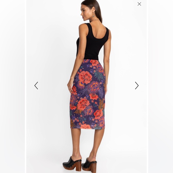 NWT JOHNNY WAS LIZANDREA MESH MIDI SKIRT - Picture 5 of 6